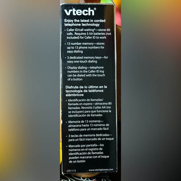New in Box! Vtech Trimstyle Telephone With Call ID/Call Waiting CD1113 Landline - Picture 2 of 3